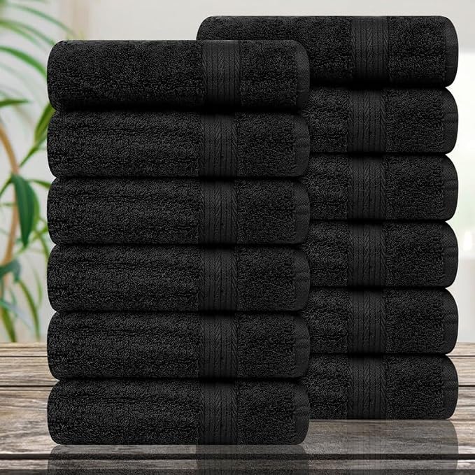 Ample Decor Hand Towel 18 X 28 Inch Pack of 12 600 GSM 100% Cotton, Soft - Image 2