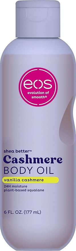 eos Cashmere Body Oil, Vanilla Cashmere, 24 Hour Moisture, Plant-Based Squalane by eosproducts