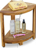 EcoDecors Fully Assembled SnazzyCorner® 18" Teak Shower Bench, Corner Shower by EcoDecors