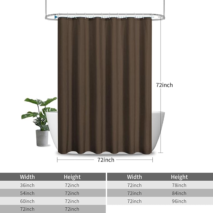 2-in-1 Waterproof Fabric Shower Curtain or Liner, Linen Textured, Breathable - Image 3