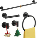5-Piece Matte Black Bathroom Hardware Set, Towel Racks Set by Unknown