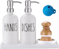 Glass Soap Dispenser for Kitchen, Farmhouse Kitchen Dish Hand Soap Dispenser Set by Eggs+sound