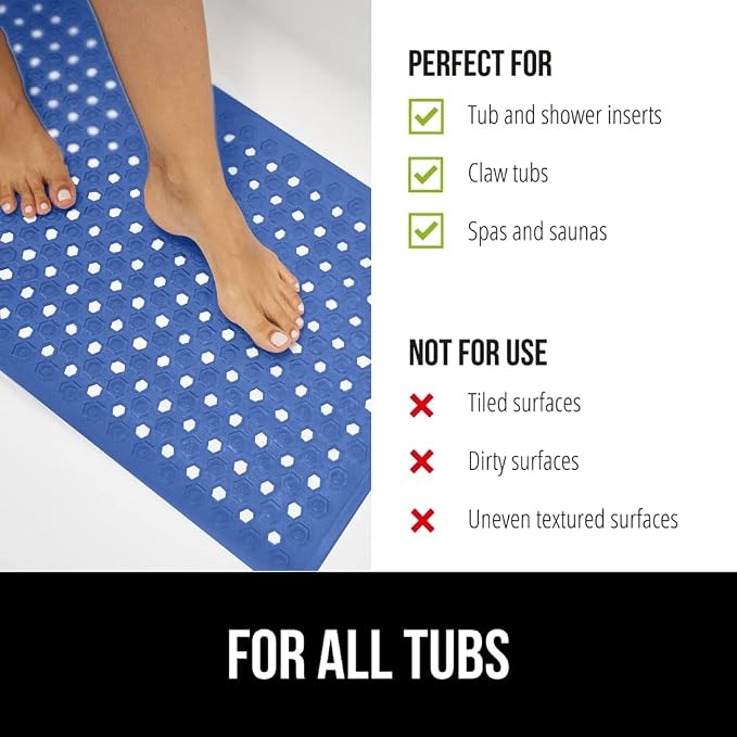 GORILLA GRIP Patented Bath Tub Shower Mat, Machine Washable Bathtub Floor Liner - Image 6