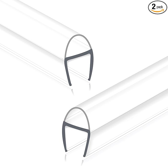 Frameless Shower Door Seal Strip 2 Pack x 39 Inch U by Dzhuywer