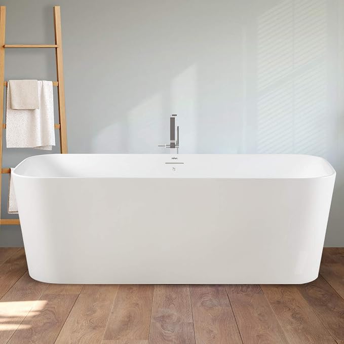 FerdY Maui 67" Acrylic Freestanding Bathtub, Contemporary Elegant Design by FerdY