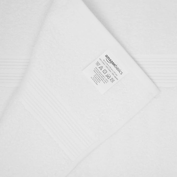 Amazon Basics 6 Piece Oversized Fade resistant Towel set, 100% Cotton towels - Image 3