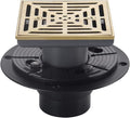 4-1/4 Inch Brushed Gold Shower Drain Square, Base by DEOKXZBathroomMall
