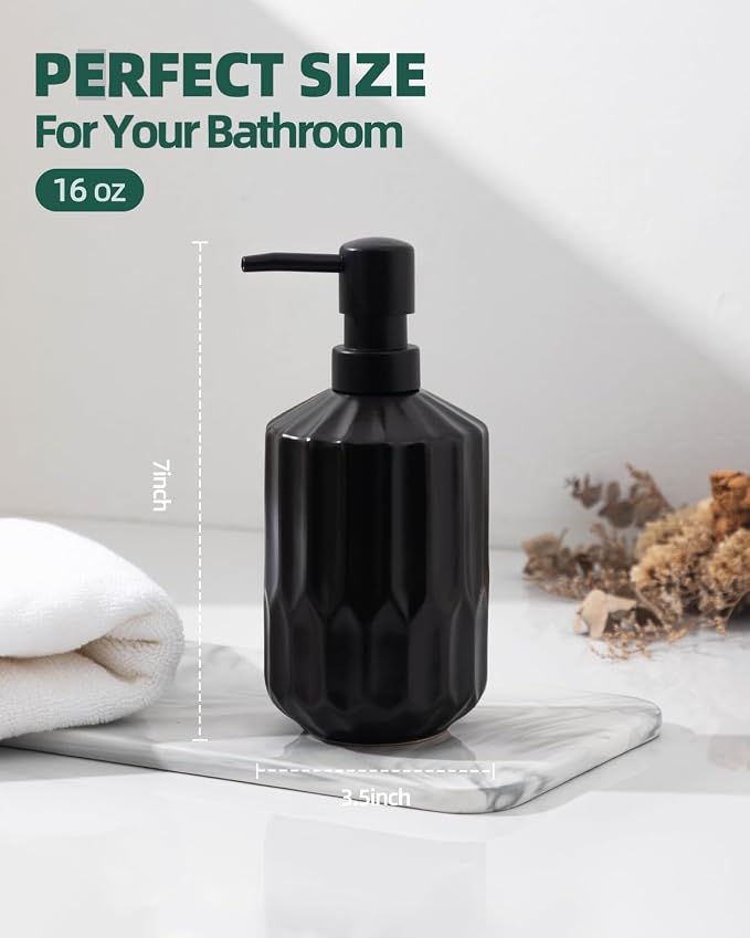 Fun Elements Bathroom Soap Dispenser, 16 Oz Luxurious Hand soap Dispenser - Image 4