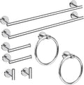 Cilee 8 Piece Polished Chrome Bathroom Hardware Set, 24inch Bathroom Towel by Cilee