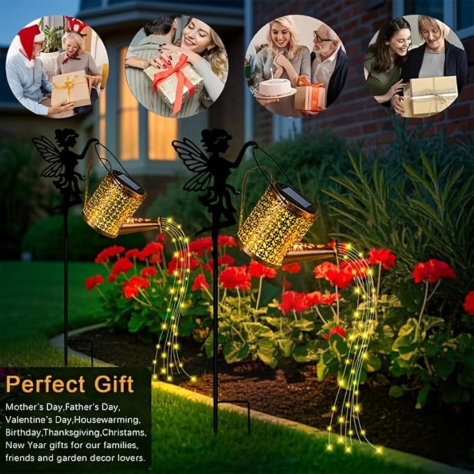 Solar Watering Can Light Garden Decorations Outdoor Weatherproof Shower Lights - Image 7