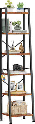 Furologee 6 Tier Ladder Shelf Bookcase, Tall Ladder Bookshelf Narrow by Furologee