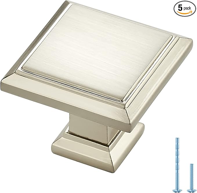 Ravinte Hardware 5 Pack Kitchen Cabinet Pulls Square Drawer Single Hole Handles by RavinteHardware