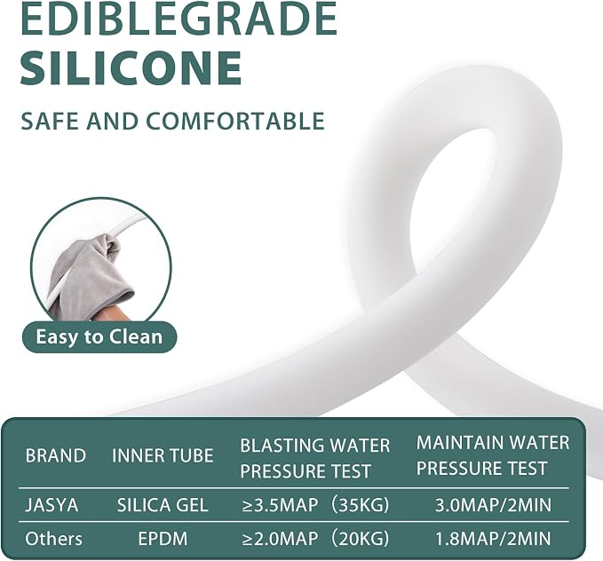 Silicone Shower Hose Extra Long, Explosion Proof Anti Winding Showerhead Hose - Image 3