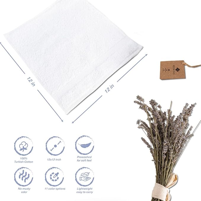 Hencely Premium 6-Pack Washcloths 12x12 Inches Soft Turkish Cotton High - Image 5