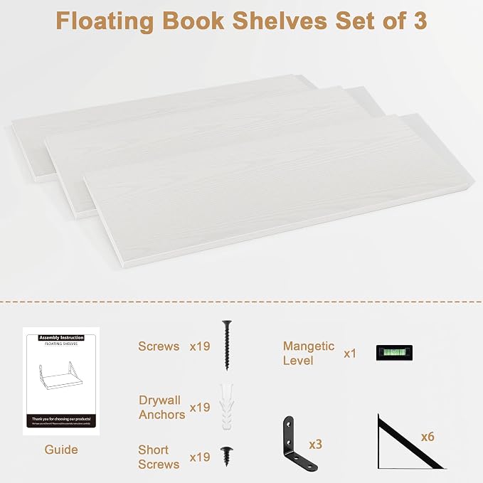 Fun Memories Long Wall Shelves for Bedroom, Rustic Wood Display Shelf for Home - Image 7