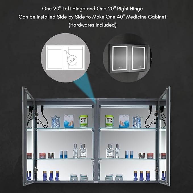 Blossom LED Lighted Medicine Cabinet Mirror - Image 7