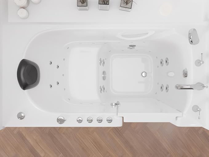 ANZZI Walk-in Tub 30" x 60" Whirlpool & Air Massage Acrylic Right Drain Quick - Image 3