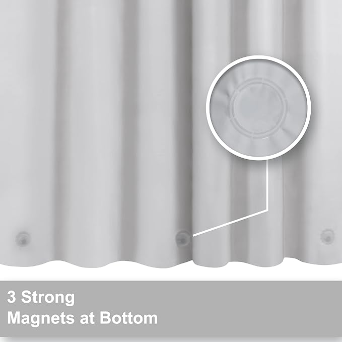 Barossa Design Silver Gray Stall Shower Curtain Liner - Image 2