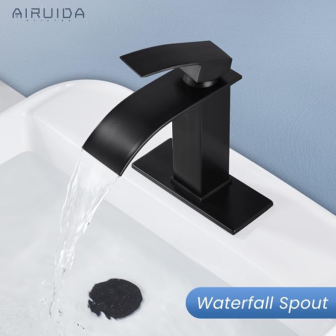 Airuida Oil Rubbed Bronze Single Handle Bathroom Sink Faucet Single Hole - Image 4