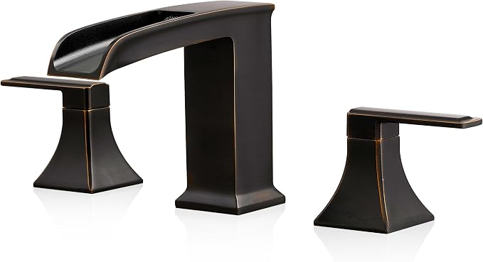Waterfall Roman Tub Faucet, Solid Brass Oil Rubbed Bronze Bathtub Faucet by HEYMYTAP