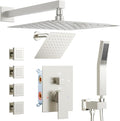 Shower Systems with 4 Body Spray Jets, STARBATH 4 Way 12+6" Rainfall Shower by STARBATH