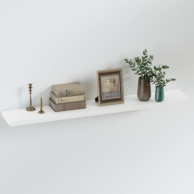 SAUMONIERES Floating Shelves 8 Inch Deep Solid Wood Wide Wall Shelf Set of 1 by Saumonieres
