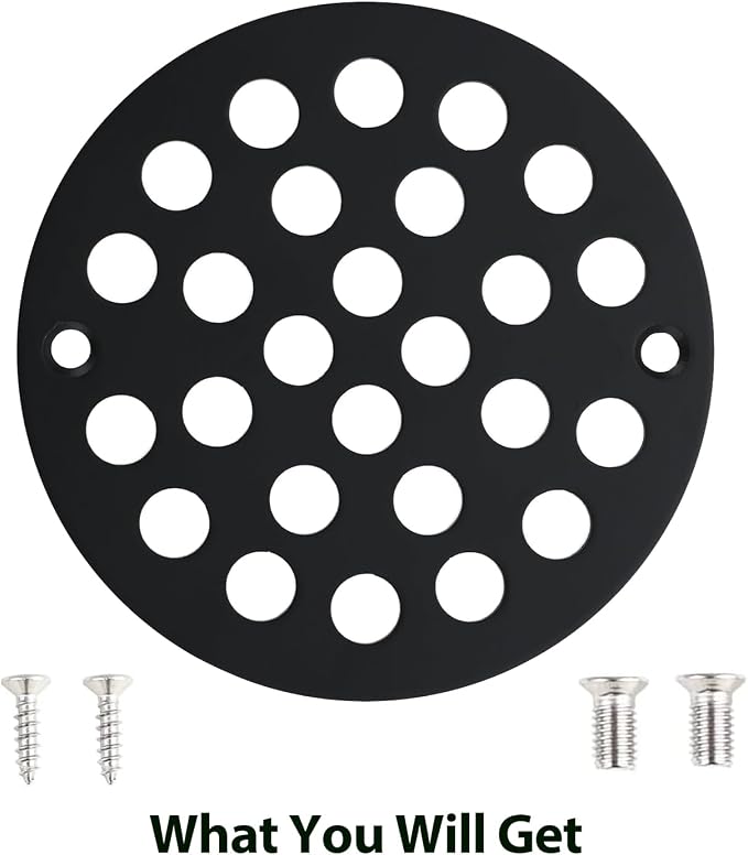 4 Inch Shower Drain Cover, Round Screw-in Floor Drain Cover, Easy-to-Install - Image 4