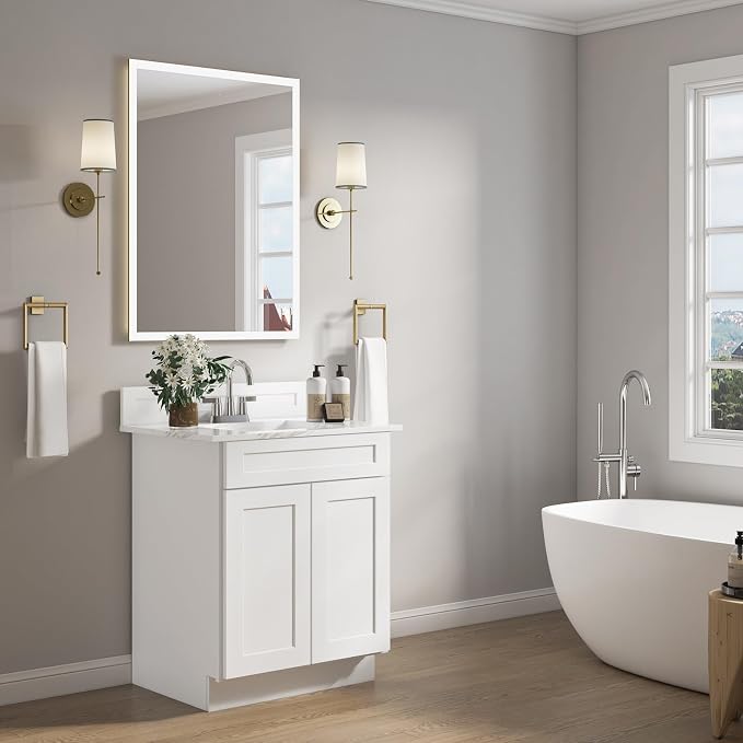 ROOMTEC Bathroom Cabinet, Morden Bathroom Sink Vanity Storage Cabinet, Shaker - Image 6