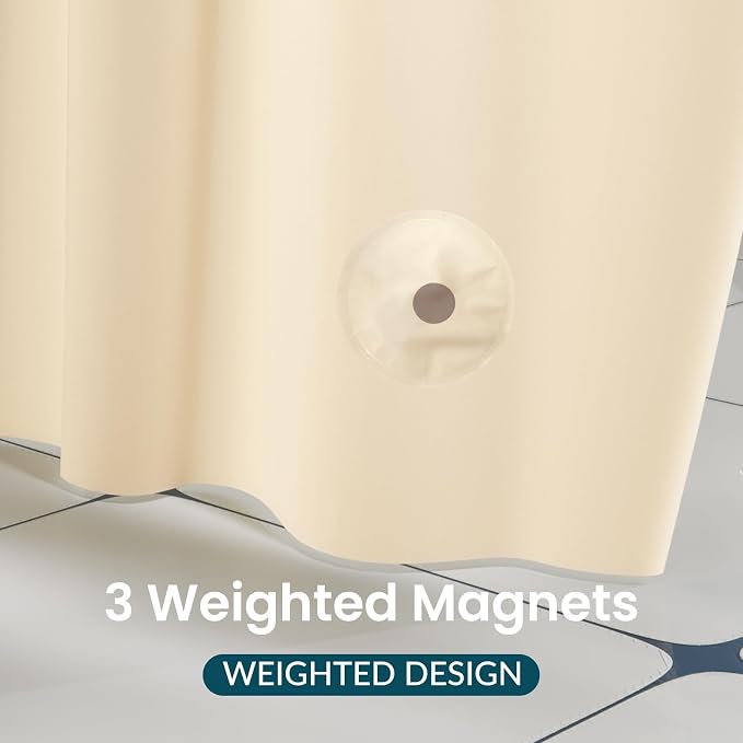 Titanker Plastic Shower Curtain Liner, 72x72 Beige Shower Liner Lightweight - Image 5