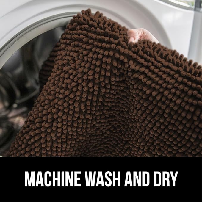 GORILLA GRIP Plush Absorbent Shaggy Chenille Bath Rug Mat - Image 7