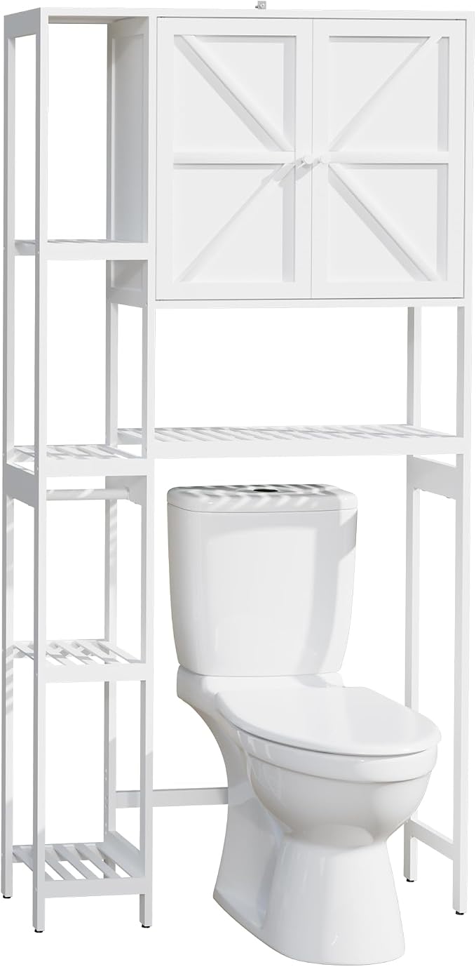 Bamboo Over The Toilet Storage, Above Toilet Organizer Storage Shelf, Tall - Image 8