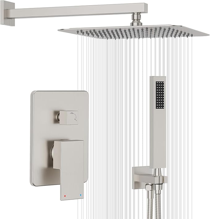 Gabrylly Shower System, Rainfall Shower Faucet Set Complete, 2 Way Valve by GABRYLLY