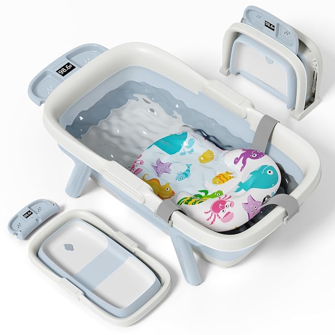 Collapsible Baby Bathtub, Large Infant Bath Tub by Unknown