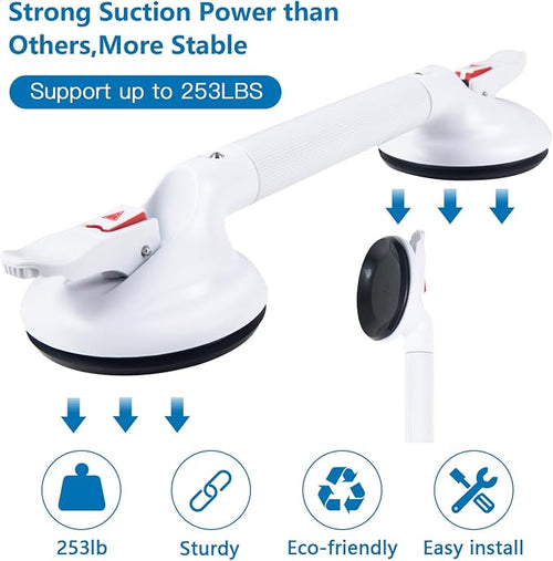 17inch Upgrade Suction Shower Grab Bar, Portable Shower Handle Bar Suction Grip - Image 3