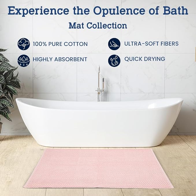 Casa Lino 100% Cotton Bath Mat Set of 2 - Image 2