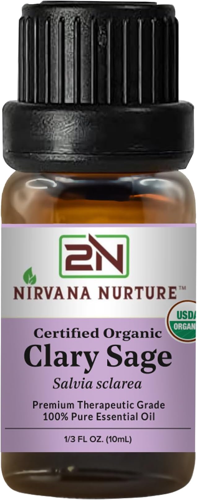 Clary Sage Essential Oil USDA Certified Organic, 100% Pure Natural Premium Grade by NirvanaNurture