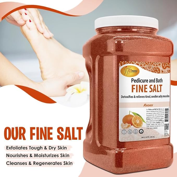 SPA REDI - Detox Foot Soak Pedicure and Bath Fine Salt, 128 Oz - Made - Image 8