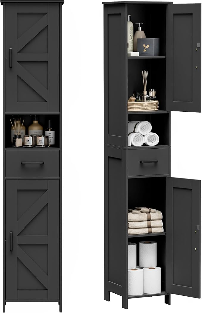 Homhedy 67" H Tall Bathroom Storage Cabinet by Homhedy
