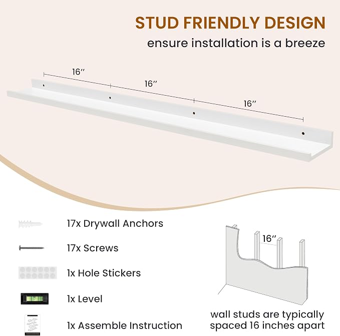 Axeman Picture Ledge Shelf, Floating Shelves - Image 5