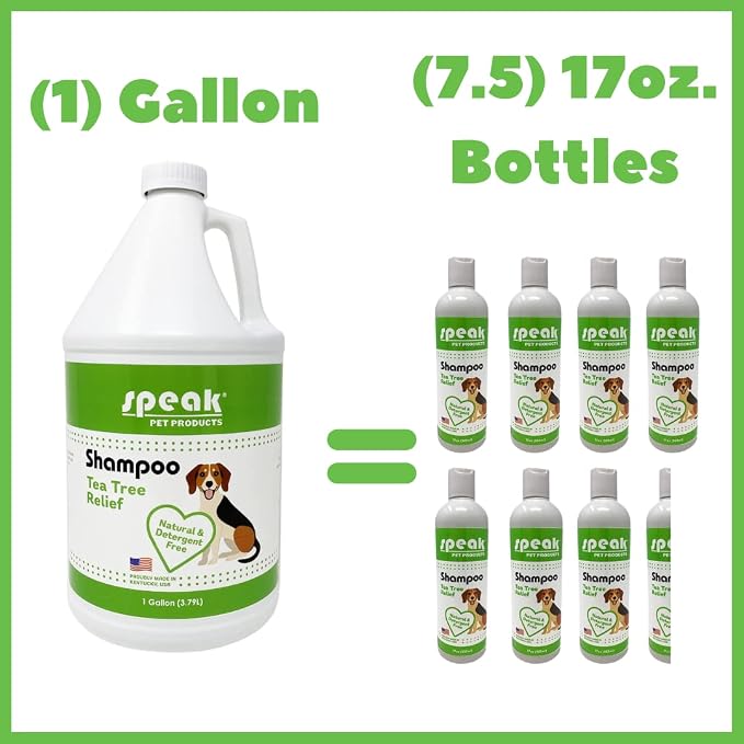 Natural Dog Shampoo, Tea Tree Relief, 1 Gallon - Image 4