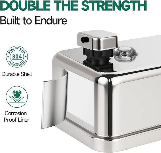 Commercial Wall Mounted Soap Dispenser 37oz 1100ml Large Capacity Polished - Image 2