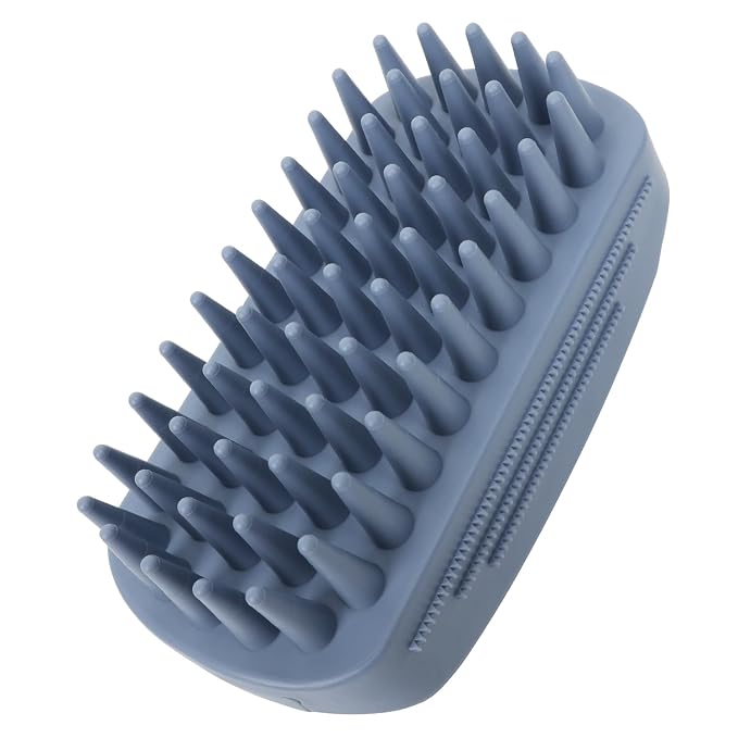 Dog Grooming Brush Pet Shampoo Bath Rubber Bristles Soothing Massage Curry Comb by Histotree