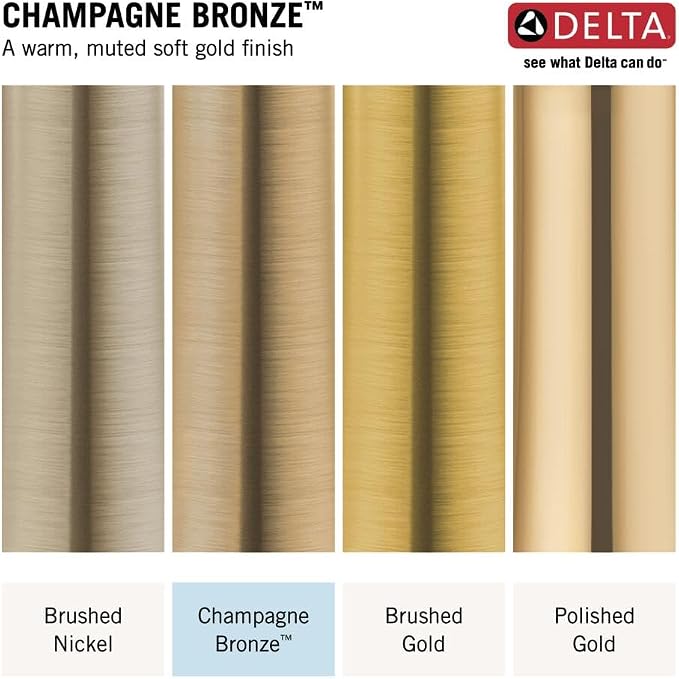 Delta Nicoli 14 Series H2Okinetic Shower Faucet Set, Brushed Gold Shower Head - Image 5