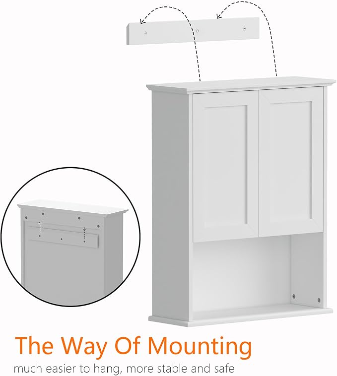 Bathroom Wall Cabinet, Over The Toilet Storage Cabinet, 23x29 Inch Medicine - Image 6