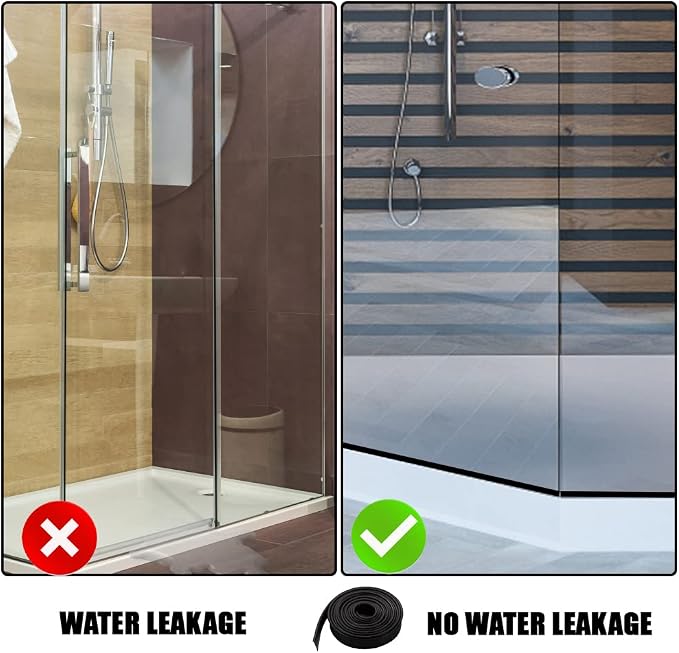 Shower Bottom Waterproof Door Rubber Sweep Trim Black Seal - Image 4
