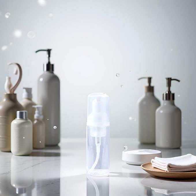 Clear Plastic Foam Pump Bottle Set, 30/40/50/60ml Portable Travel Mini Cosmetic - Image 9