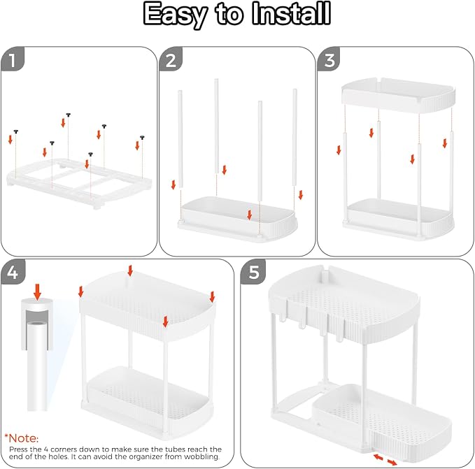 2 Pack Multi-Purpose Pull-Out Storage Organizers, Under Sink & Cabinet Storage - Image 7