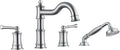 Roman Bathtub Faucet Set With Hand Shower 4 Hole Deck Mount Tub Filler With by WINKEAR