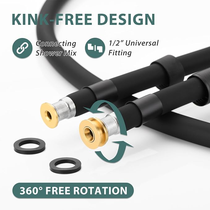 Silicone Shower Hose Extra Long, Explosion Proof Anti Winding Showerhead Hose - Image 2
