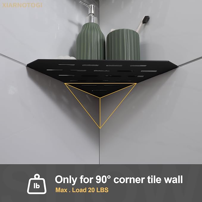 Recessed Corner Shower Shelf, Heavy Duty Shower Shelf, Grout in Bathroom Shelves - Image 3